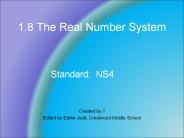 1.8 The Real Number System