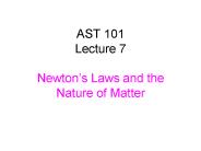 AST 101 Lecture 7 Newton