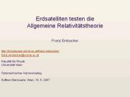 Erdsatelliten testen die Allgemeine Relativit
