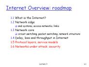 Internet Overview: roadmap