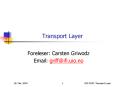 INF-3190: Transport Layer PowerPoint PPT Presentation