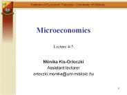 Microeconomics  Lecture 4-5