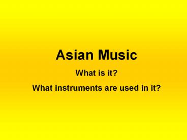 Asian Music