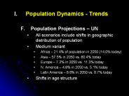 Population Dynamics - Trends