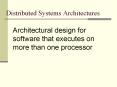 Distributed Systems Architectures PowerPoint PPT Presentation