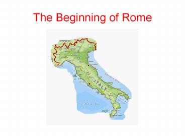 The Beginning of Rome