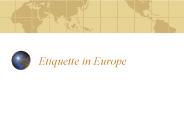 Etiquette in Europe