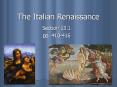 The Italian Renaissance PowerPoint PPT Presentation