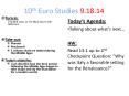10th Euro Studies 9.18.14 PowerPoint PPT Presentation