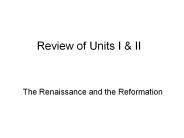 Review of Units I
