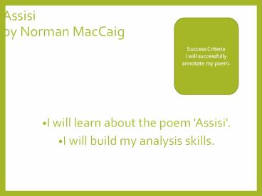 Assisi by Norman MacCaig