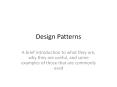 Design Patterns PowerPoint PPT Presentation