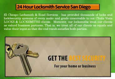 24 Hour Locksmith San Diego