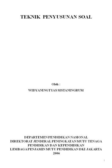TEKNIK PENYUSUNAN SOAL