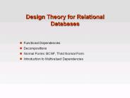 Design Theory for Relational Databases