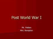 Post World War I