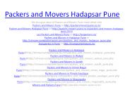 Packers and Movers Hadapsar pune list