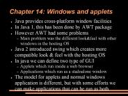 Chapter 14: Windows and applets