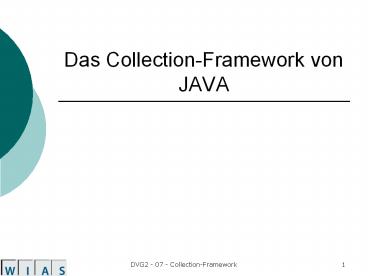 Das Collection-Framework von JAVA