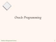 Oracle Programming