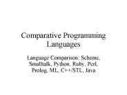 Comparative Programming Languages