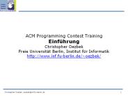 ACM Programming Contest Training Einf