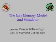 The Java Memory Model and Simulator