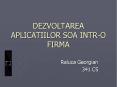 DEZVOLTAREA APLICATIILOR SOA INTR-O FIRMA PowerPoint PPT Presentation