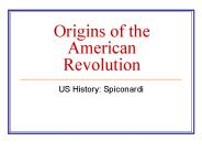 Origins of the American Revolution