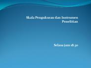 Skala Pengukuran dan Instrumen Penelitian
