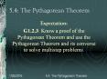 5.4: The Pythagorean Theorem PowerPoint PPT Presentation