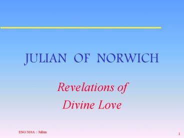 JULIAN OF NORWICH