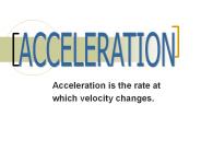 Acceleration is the rate at