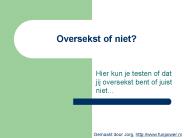 Oversekst of niet?