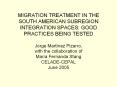 MIGRATION TREATMENT IN THE SOUTH AMERICAN SUBREGION INTEGRATION SPACES: GOOD PRACTICES BEING TESTED Jorge Mart PowerPoint PPT Presentation
