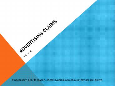 Advertising Claims