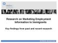 Research on Marketing Employment Information to Immigrants PowerPoint PPT Presentation