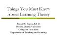 Things You Must Know About Learning Theory PowerPoint PPT Presentation