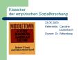 Klassiker der empirischen Sozialforschung PowerPoint PPT Presentation