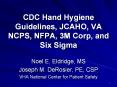 CDC Hand Hygiene Guidelines, JCAHO, VA NCPS, NFPA, 3M Corp, and Six Sigma PowerPoint PPT Presentation