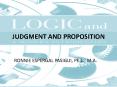 JUDGMENT AND PROPOSITION PowerPoint PPT Presentation