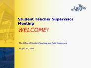 Student Teacher Supervisor Meeting