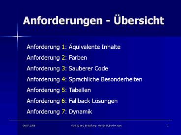 Anforderungen - 
