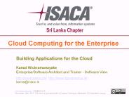 Building Applications for the Cloud