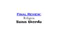 Final Review: Religion Buzz Words PowerPoint PPT Presentation