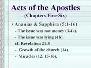 Acts of the Apostles (Chapters Five-Six)
