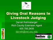 Giving Oral Reasons In Livestock Judging