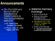 Announcements