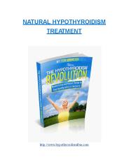 Natural Hypothyroidism Treatment