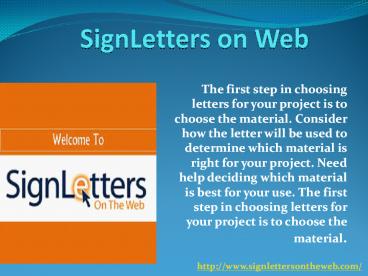 Sign Letters On The Web